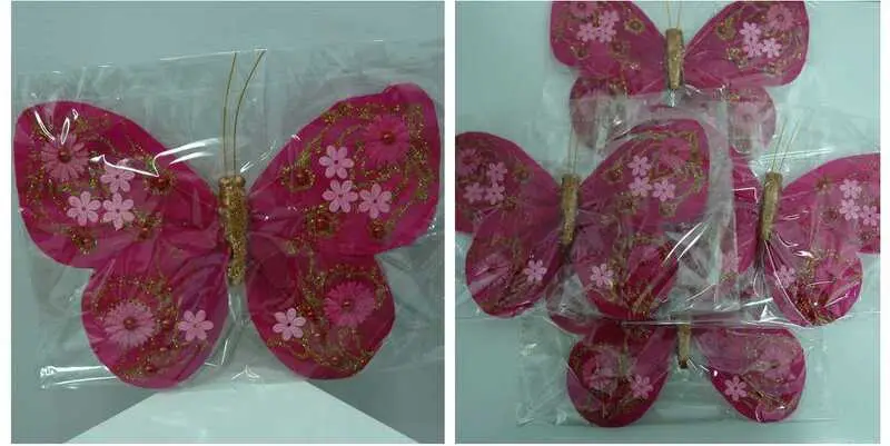 Бабочка на прищепке (перо, пластик) 