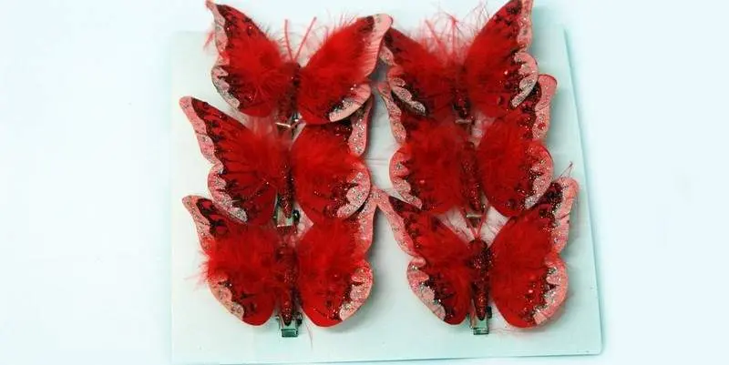 Бабочка на клипе (ткань) 80мм