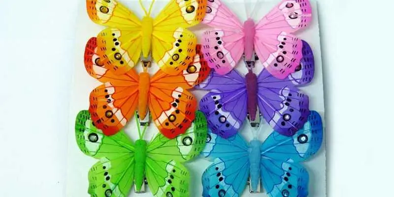 Бабочка на клипе (ткань) 80мм